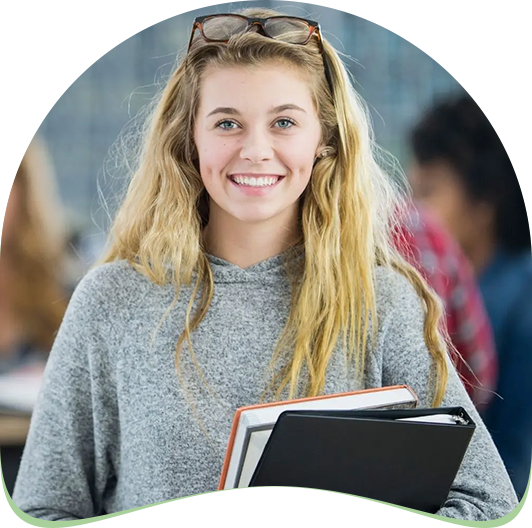 Student with books